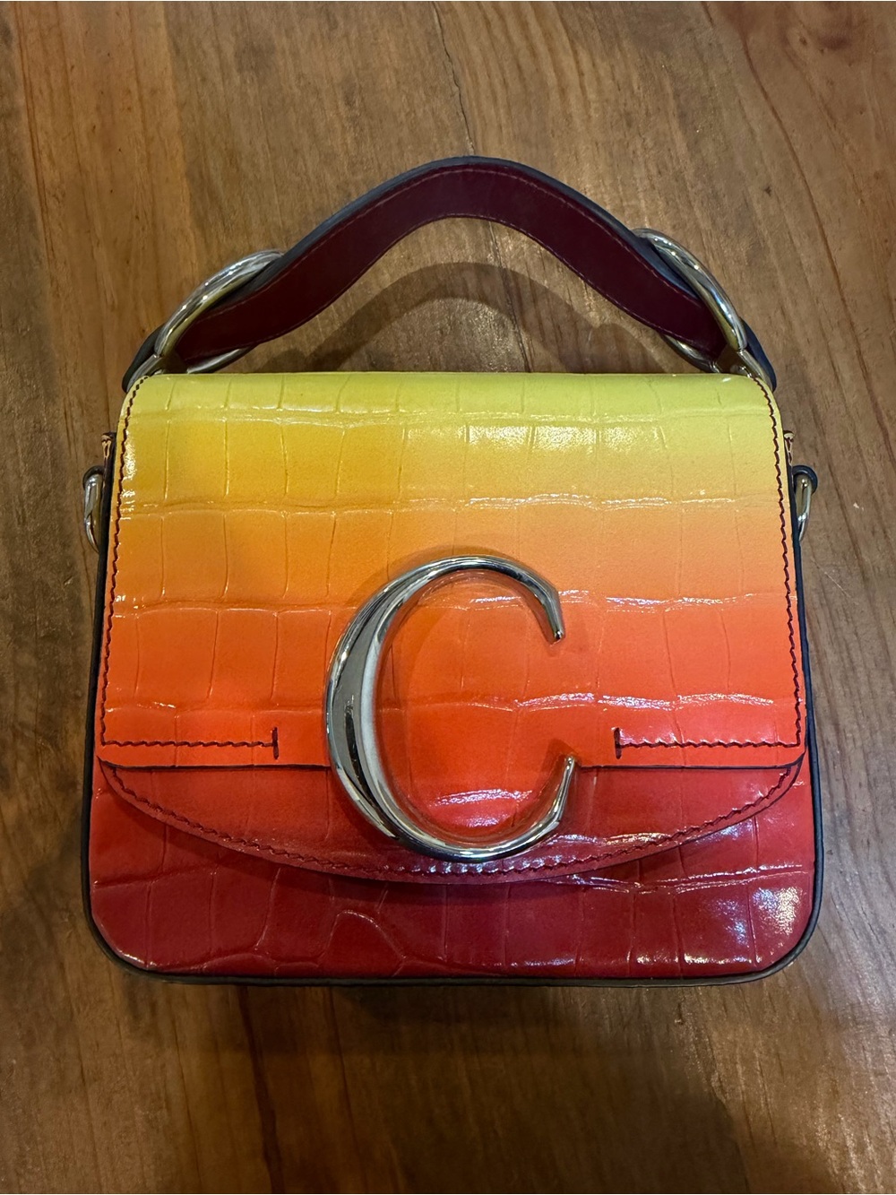 Chloe croc embossed ombré mini bag